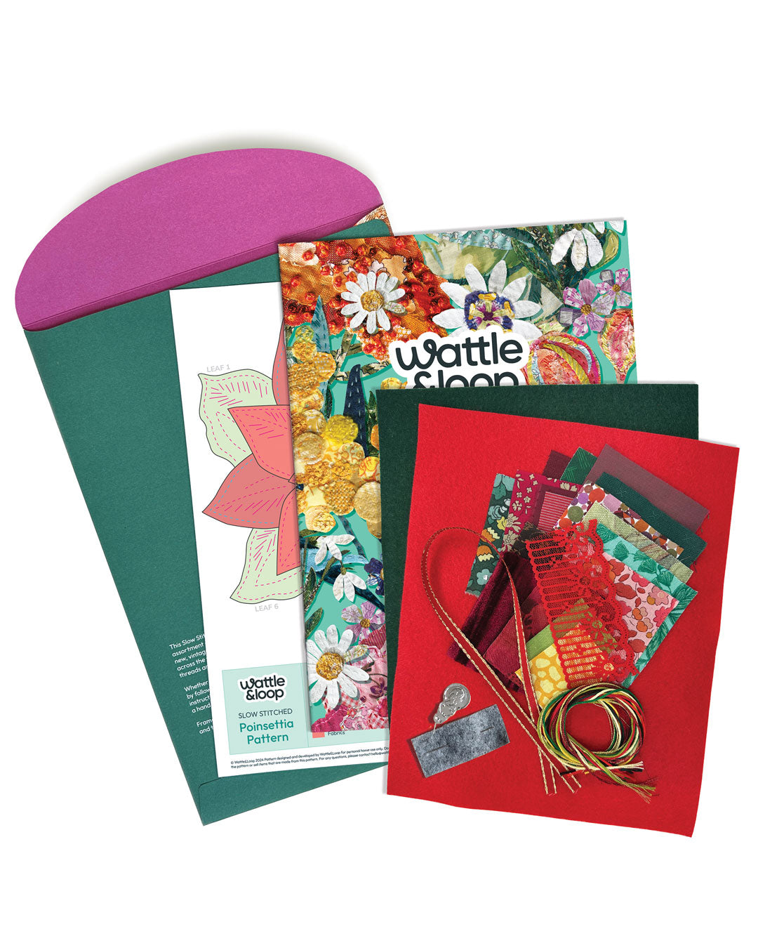Poinsettia Slow-Stitching Kit image 2